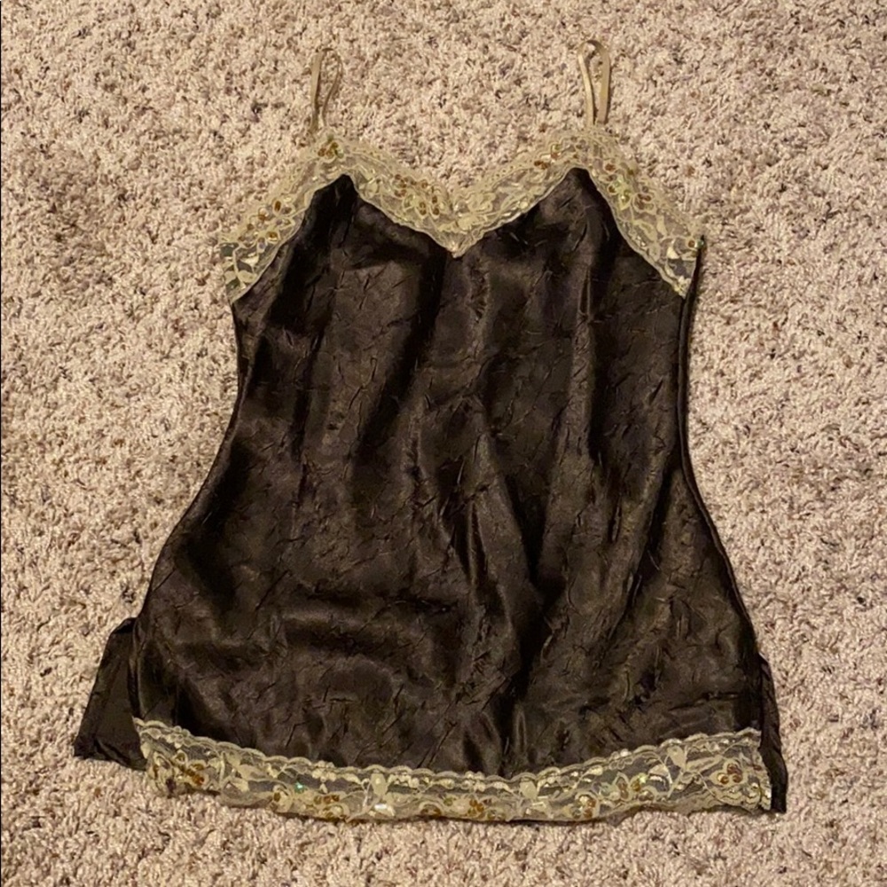 Brown silk vintage top
